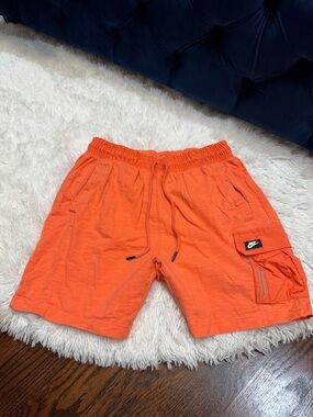 Nike Men’s Bright Orange Cargo Drawstring Shorts
